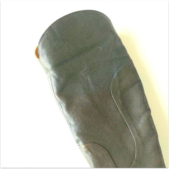 Fly of London Knee-High Olive Green & Gold Cuffed Leather Boots - Size 7 - Picture 9 of 10